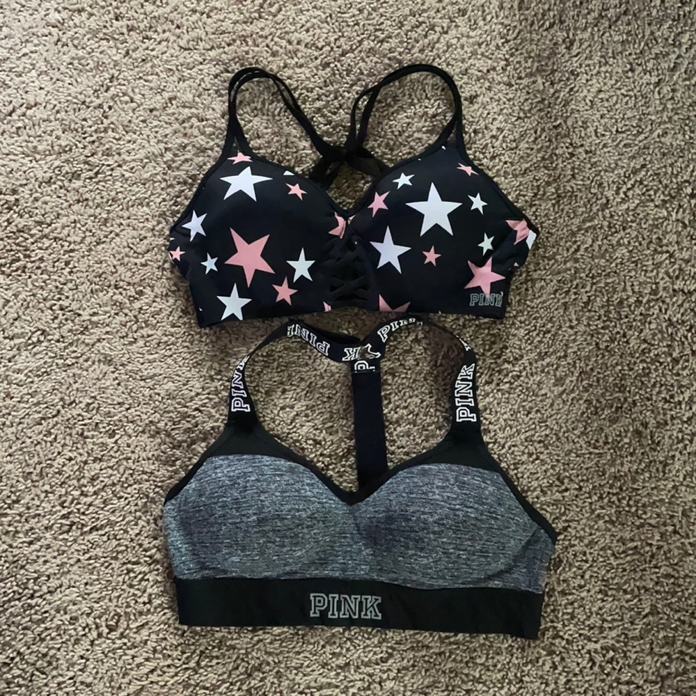 Pink sports bras